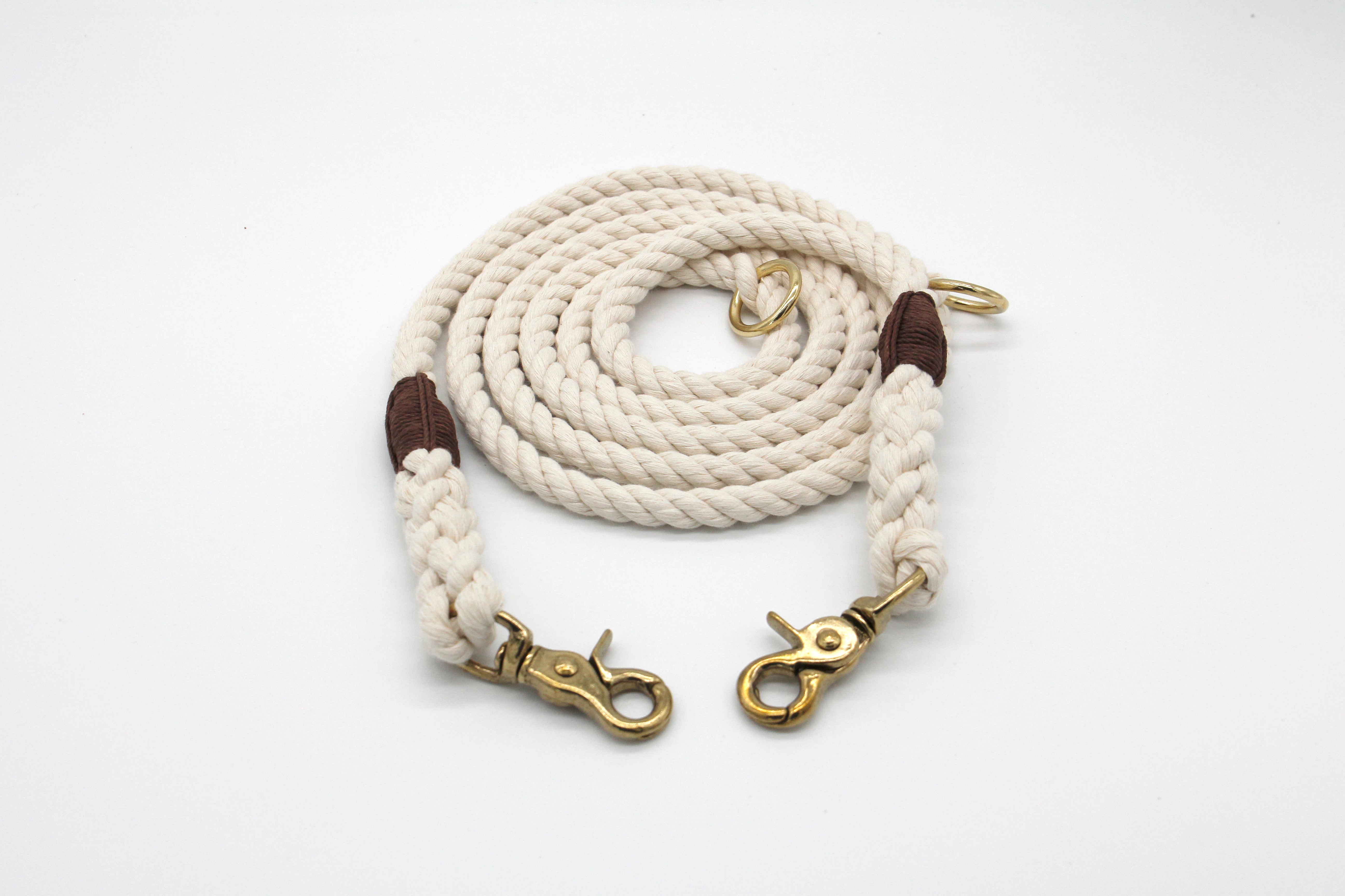 Adjustable Natural Cotton Rope Dog Leash