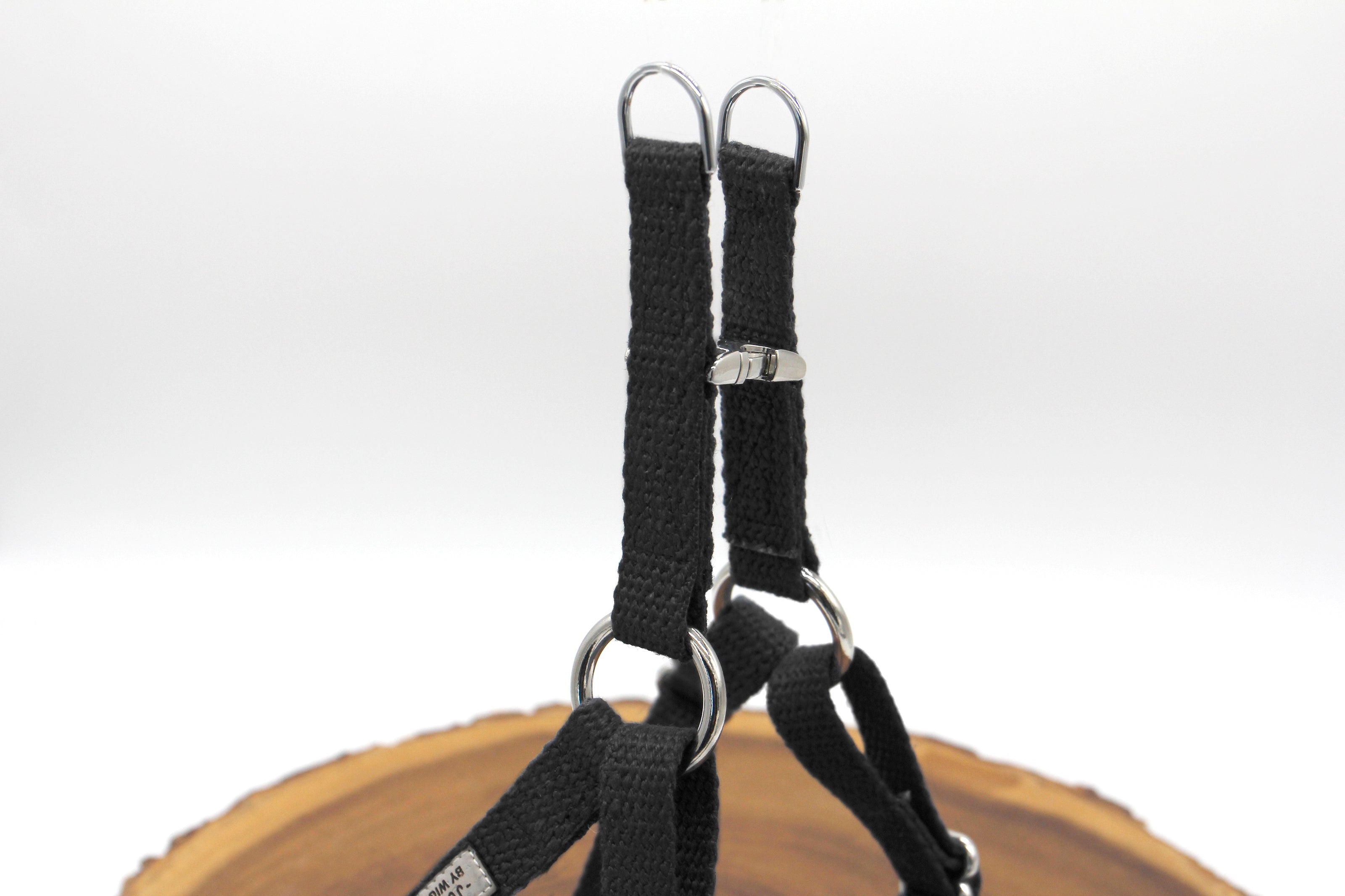 Sewn Top Black Just Hemp Step-In Dog Harness