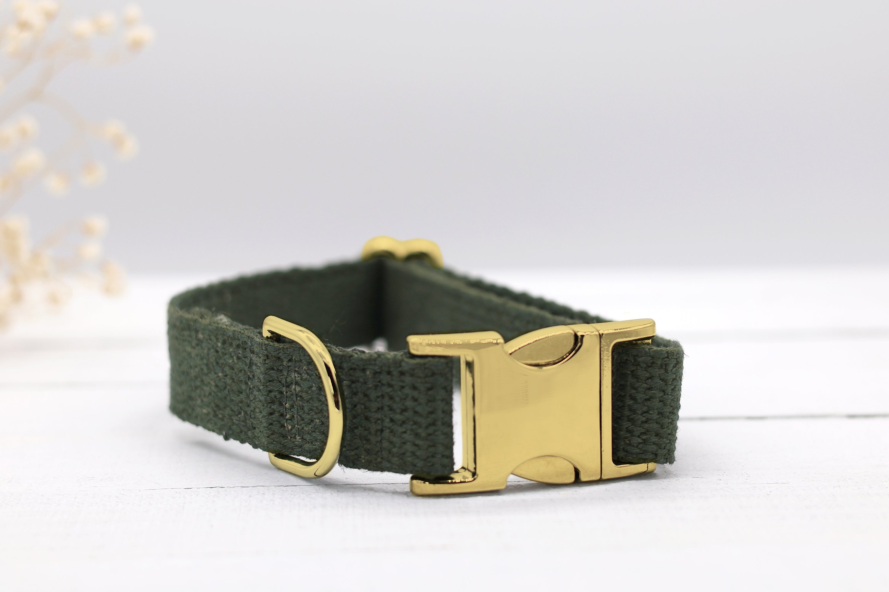 Just Hemp Sage Green Dog Collar