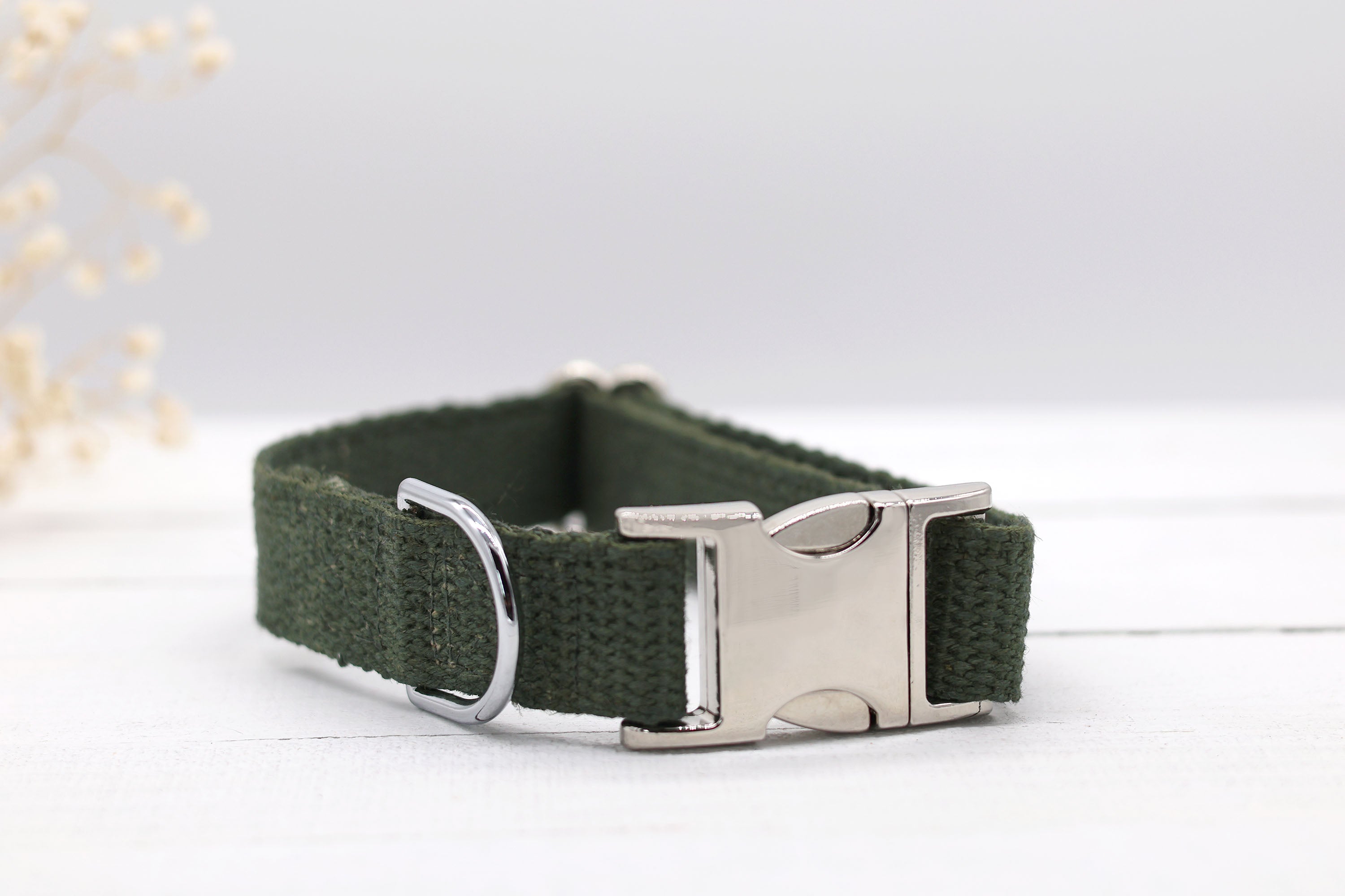 Just Hemp Sage Green Dog Collar