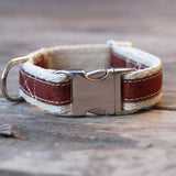 Adventurer Cork Hemp Dog Collar - Sangria Red