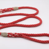 Rosy Red Cotton Rope Dog Leash