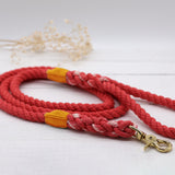 Rosy Red Cotton Rope Dog Leash