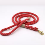 Rosy Red Cotton Rope Dog Leash