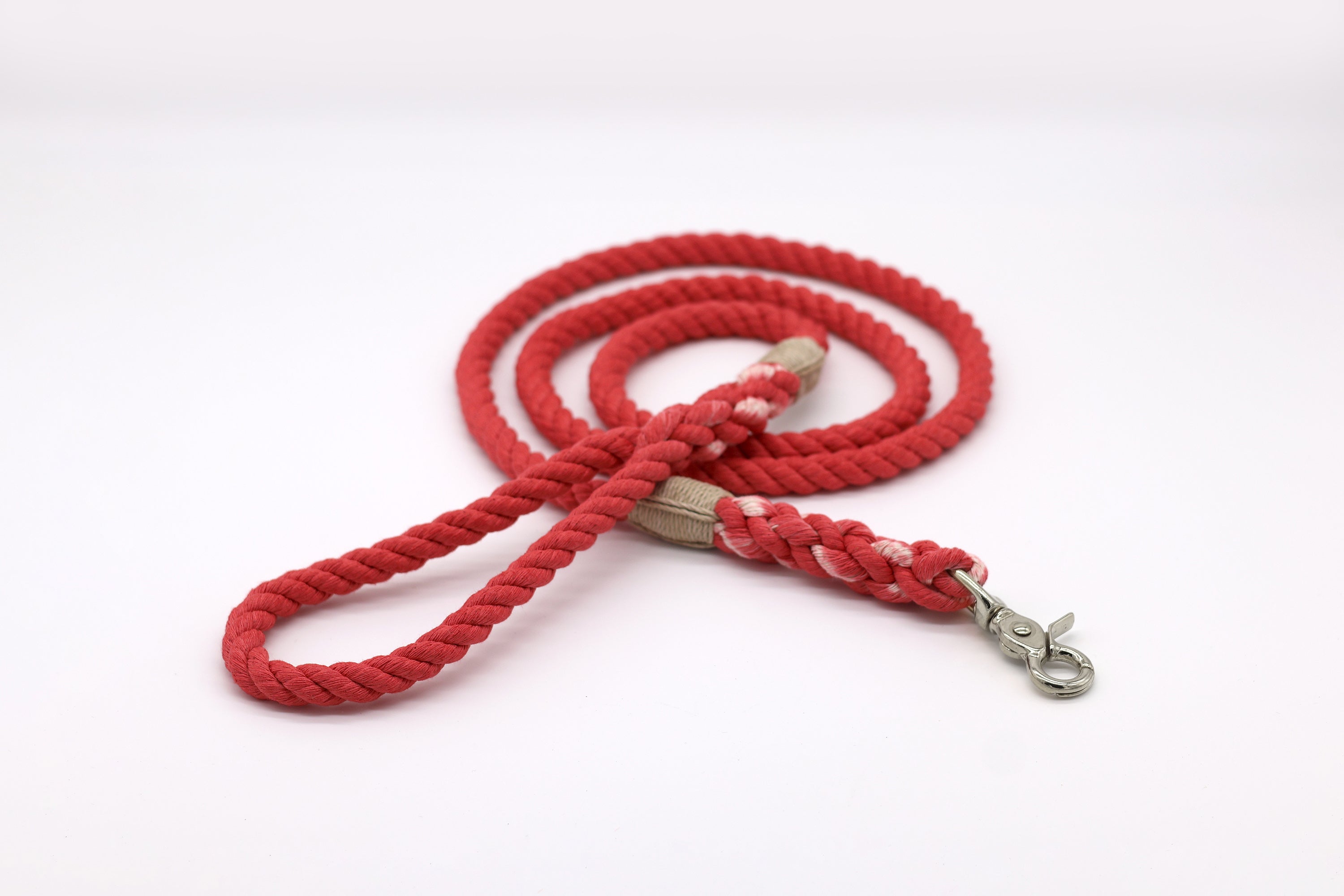 Rosy Red Cotton Rope Dog Leash