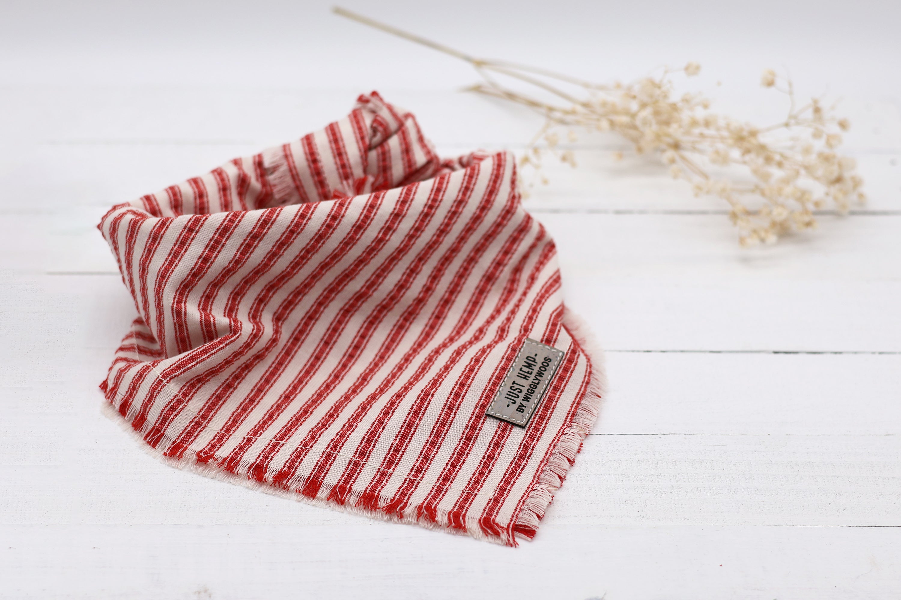 Fringed Candy-striped Dog Bandana