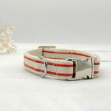 Nautical Striped Dog Collar - Red