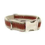 Adventurer Cork Hemp Dog Collar - Sangria Red